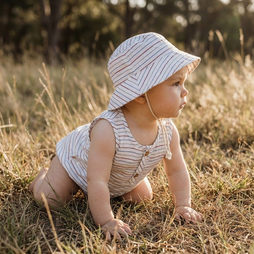 Gorrito Blanco Rayas